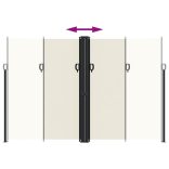 krémszínű behúzható oldalsó napellenző 220 x 1200 cm