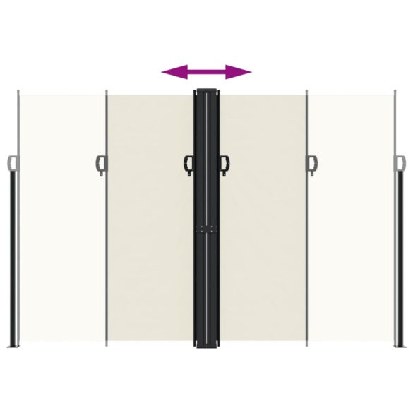 krémszínű behúzható oldalsó napellenző 220 x 1200 cm