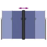 kék behúzható oldalsó napellenző 220 x 1200 cm