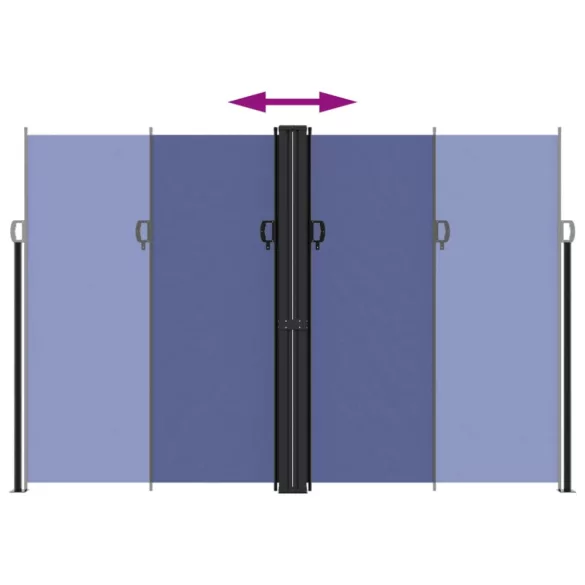 kék behúzható oldalsó napellenző 220 x 1200 cm