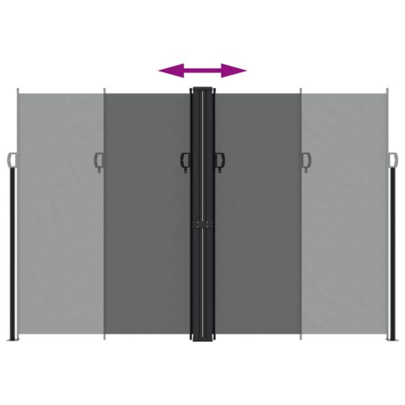 antracitszürke behúzható oldalsó napellenző 220 x 1200 cm