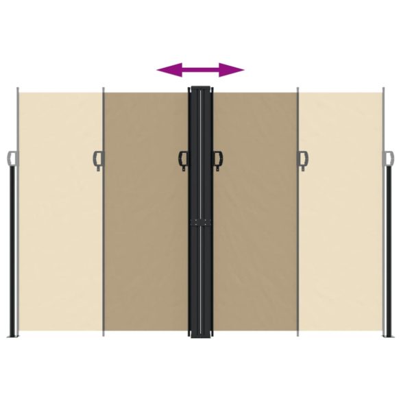 bézs behúzható oldalsó napellenző 220 x 1200 cm