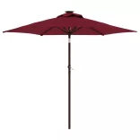 bordóvörös kerti napernyő acél rúddal 225 x 225 x 212 cm