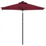 bordóvörös kerti napernyő acél rúddal 225 x 225 x 212 cm