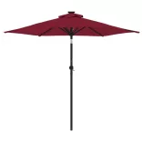 bordóvörös kerti napernyő acél rúddal 225 x 225 x 212 cm