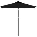 fekete kerti napernyő acél rúddal 225 x 225 x 212 cm