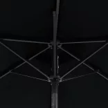 fekete kerti napernyő acél rúddal 225 x 225 x 212 cm