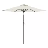 fehér kerti napernyő LED-del és acél rúddal 225 x 225 x 212 cm