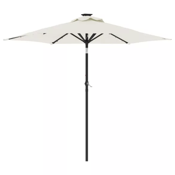 fehér kerti napernyő LED-del és acél rúddal 225 x 225 x 212 cm