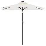 fehér kerti napernyő LED-del és acél rúddal 225 x 225 x 212 cm
