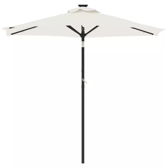 fehér kerti napernyő LED-del és acél rúddal 225 x 225 x 212 cm