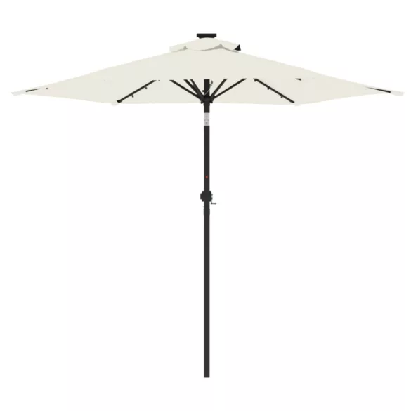 fehér kerti napernyő LED-del és acél rúddal 225 x 225 x 212 cm