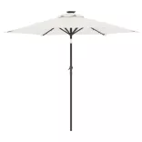 fehér kerti napernyő LED-del és acél rúddal 225 x 225 x 212 cm