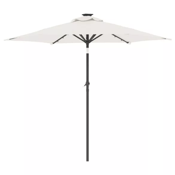 fehér kerti napernyő LED-del és acél rúddal 225 x 225 x 212 cm