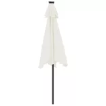 fehér kerti napernyő LED-del és acél rúddal 225 x 225 x 212 cm
