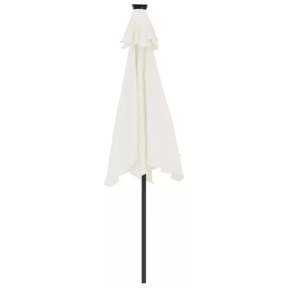 fehér kerti napernyő LED-del és acél rúddal 225 x 225 x 212 cm