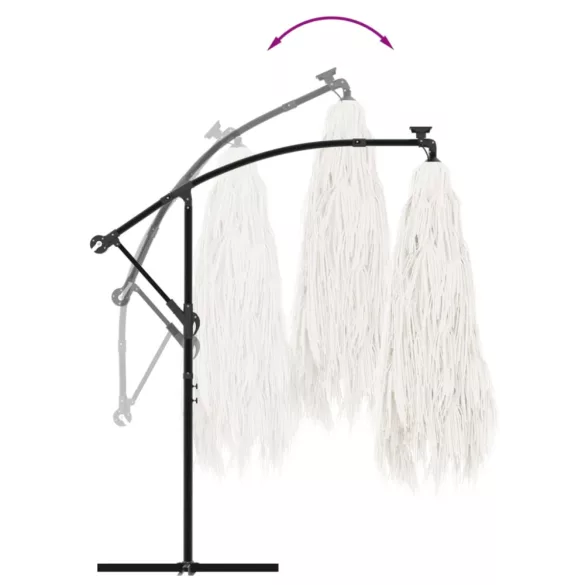 fehér kerti napernyő acél rúddal 269 x 269 x 235 cm