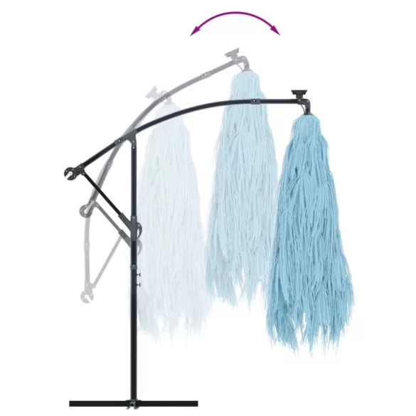 kék kerti napernyő acél rúddal 290 x 290 x 238 cm