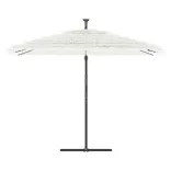 fehér kerti napernyő acél rúddal 290 x 290 x 238 cm