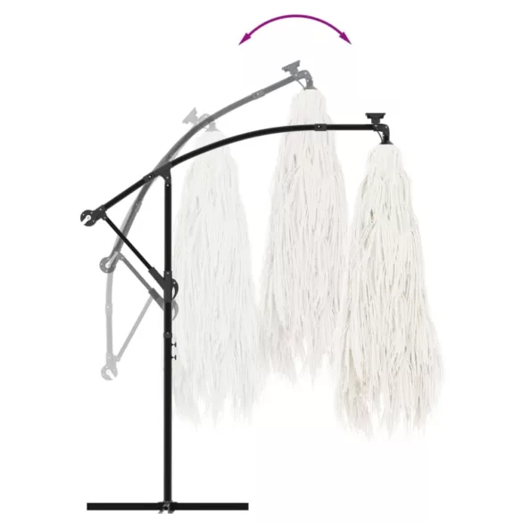 fehér kerti napernyő acél rúddal 290 x 290 x 238 cm