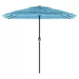 kék kerti napernyő acél rúddal 248 x 248 x 248 cm
