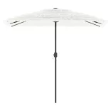 fehér kerti napernyő acél rúddal 248 x 248 x 248 cm