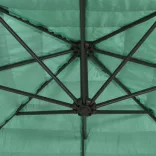 zöld kerti napernyő acél rúddal 324 x 324 x 247 cm