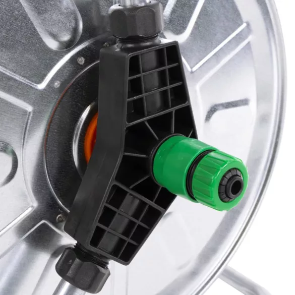 falra szerelhető acél tömlődob 50 m 1/2 tömlőhöz"