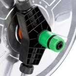 acél kerekes tömlődob 50 m 1/2-es vagy 35 m 3/4"-es tömlőhöz"