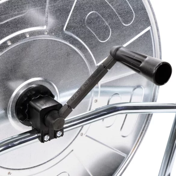 acél kerekes tömlődob 80 m 3/4 tömlőhöz"