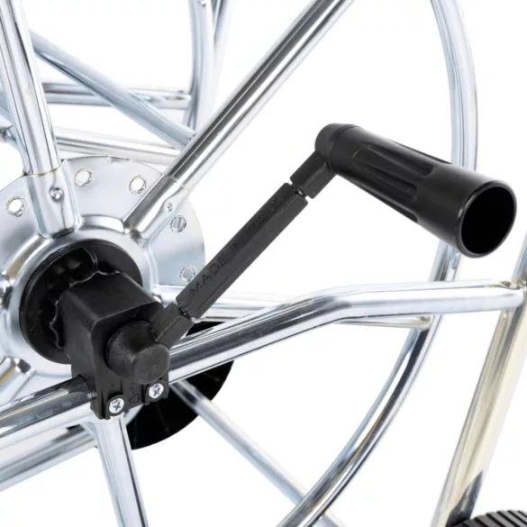 acél kerekes tömlődob 80 m 3/4 tömlőhöz"