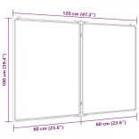 összecsukható alumínium mágnestábla 120x100x1,7 cm