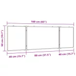 összecsukható alumínium mágnestábla 160x50x1,7 cm