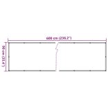 krémszínű PVC belátás elleni erkélyparaván 600x90 cm