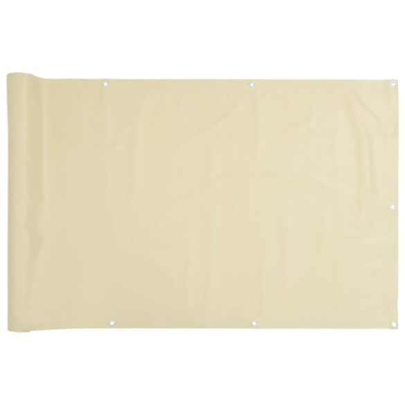 krémszínű PVC belátás elleni erkélyparaván 600x120 cm