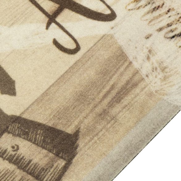 barna feliratos mosható bársony konyhaszőnyeg 60 x 180 cm