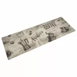 szürke feliratos mosható bársony konyhaszőnyeg 60 x 180 cm