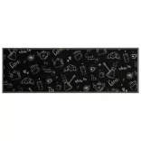 fekete reggeli mintás mosható bársony konyhaszőnyeg 60x180 cm