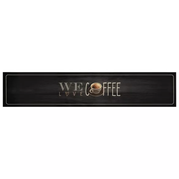 kávé feliratos mosható bársony konyhaszőnyeg 60 x 300 cm