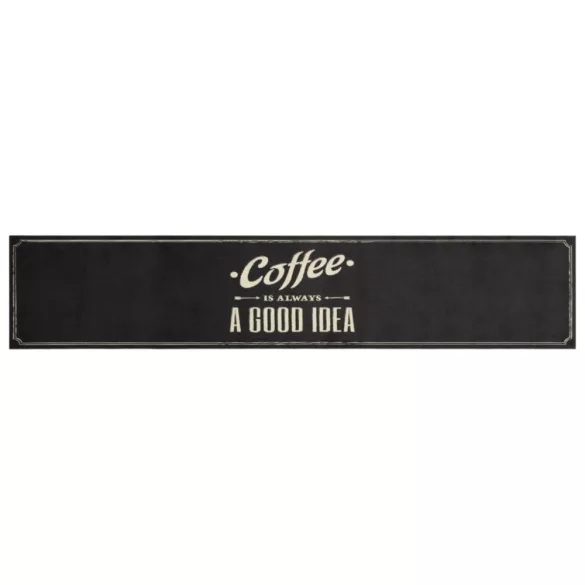 kávé feliratos mosható bársony konyhaszőnyeg 60 x 300 cm