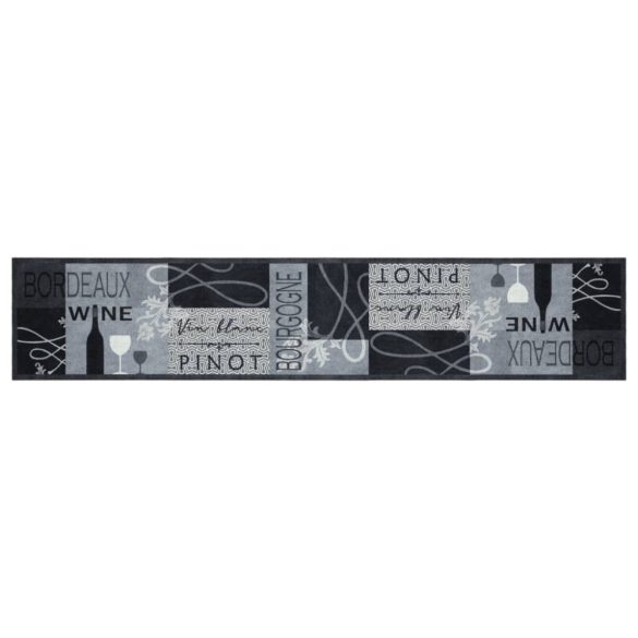 szürke bor mintás mosható bársony konyhaszőnyeg 60x300cm