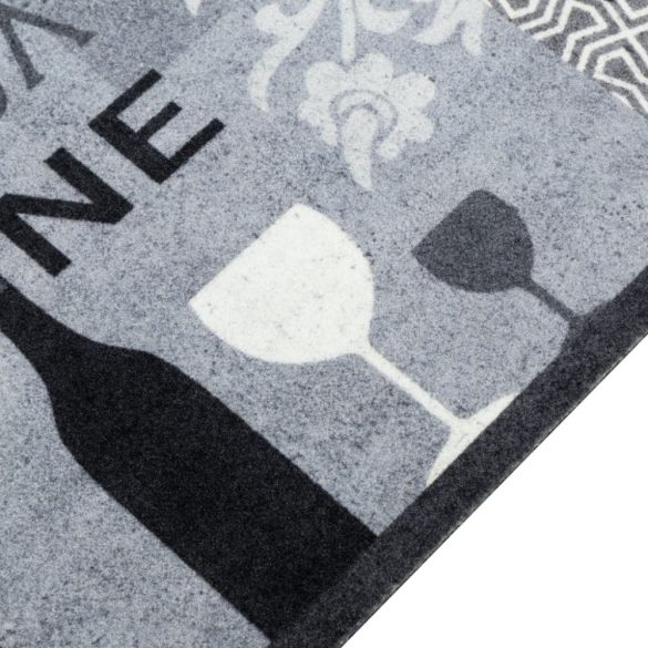 szürke bor mintás mosható bársony konyhaszőnyeg 60x300cm