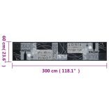 szürke bor mintás mosható bársony konyhaszőnyeg 60x300cm