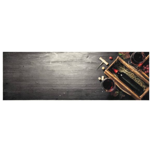 mosható boros üveg mintás bársony konyhai szőnyeg 60x180 cm