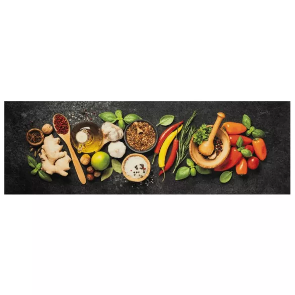 mosható fűszermintás bársony konyhaszőnyeg 60x180 cm