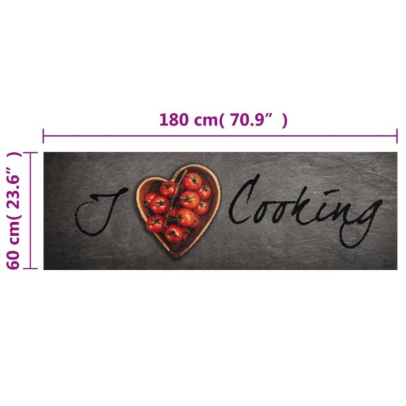 cooking feliratos mosható bársony konyhaszőnyeg 60 x 180 cm