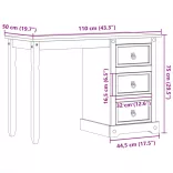 Corona tömör fenyőfa fésülködőasztal 110x47x75 cm