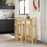 3 részes tömör fenyőfa bárszett