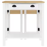 3 részes fehér tömör fenyőfa bárszett