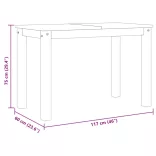 PANAMA fehér tömör fenyőfa ebédlőasztal 112 x 60 x 75 cm
